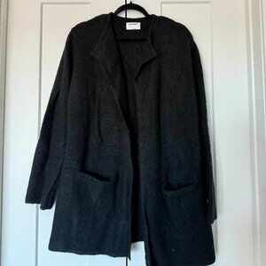 Old Navy Long Black Open Cardigan Sweater, Size Large